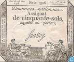 Bankbiljet - Assignat - Frankrijk 50 Sols 