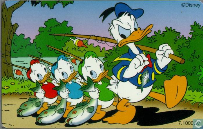 Donald Duck & Kwik Kwek en Kwak gaan vissen - PTT Telecom - Catawiki