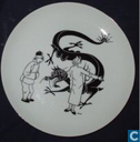 De Blauwe Lotus - zwart-wit : Plat bord (klein)