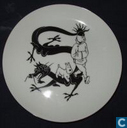 De Blauwe Lotus - zwart-wit : Plat bord (klein)