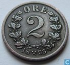 Noorwegen 2 øre 1893