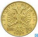 Albanië 10 franga ari 1927