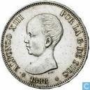 Spanje 5 pesetas 1888