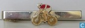 dasspeld met rode racefietser