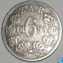 Zuid-Afrika 6 pence 1894