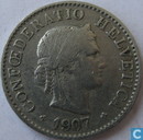 Switzerland 5 rappen 1907
