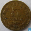Joegoslavië 5 para 1965 (oud type)