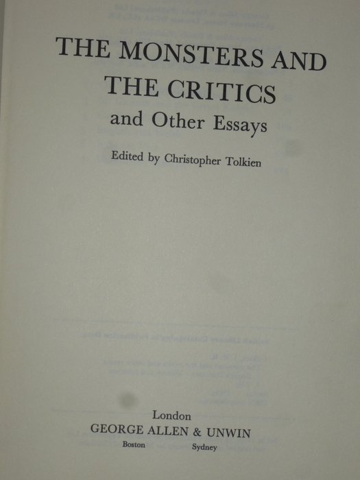 Beowulf the monsters and the critics and other essays