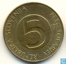 Slovenië 5 tolarjev 1994 (4 open op top)