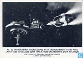 Thunderbird 3 rendesvous with Thunderbird 5 using auto entry tube to relieve John Tracy from one month's duty rotation.