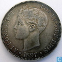 Spanje 5 pesetas 1897