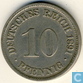 German Empire 10 pfennig 1891 D