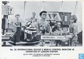 International Rescue's mobile control monitor in operation at London Airport.