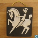 Ravelli wandtegel "man met paard"