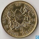 Kenia 5 cents 1974