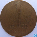 1 cent 1970 op dun muntplaatje