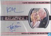 Dual Autographed Card sighed by Michael Hogan and Kate Vernon