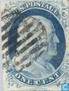 Franklin, Jefferson en Washington inschrift POSTAGE ongetand