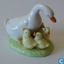 Gans met kuikens