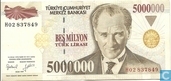 Turkije 5 Miljoen Lirasi
