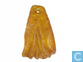 Chinees lotus - leaf charm / amulett made from genuine amber