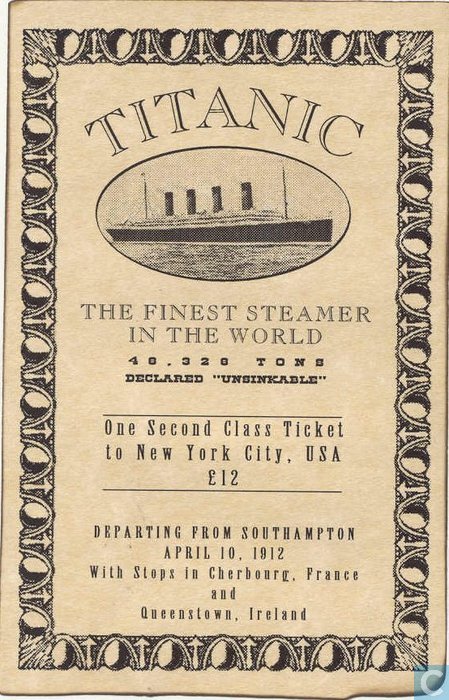 Second Class Ticket Price Titanic