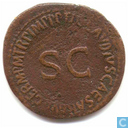 Romeinse Keizerrijk As Germanicus Caesar geslagen onder Keizer Claudius 42 n. Chr