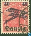 Germania met opdruk (vliegtuig en nieuwe waarde)