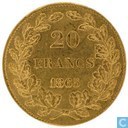 België 20 francs 1865 (met punt)