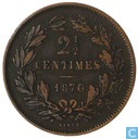 Luxemburg 2,5 centimes 1870 (zonder punt)