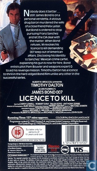 Licence to Kill - VHS video tape - Catawiki