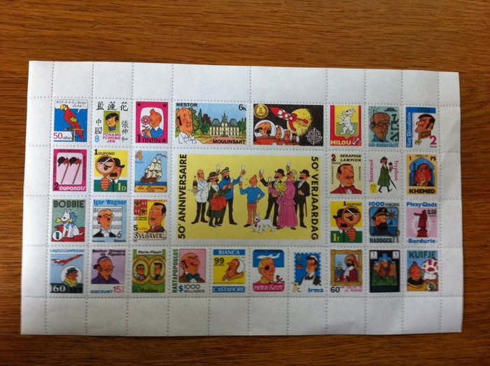 Kuifje - Postzegels - 50e verjaardag Kuifje