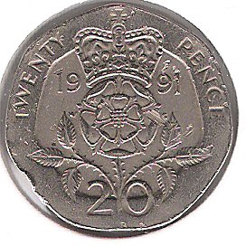 How much is a twenty pence coin worth?