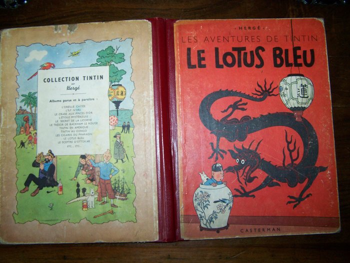 Tintin 05 - Le Lotus bleu - EO couleurs (1946) - Catawiki - Cote Album Tintin Le Lotus Bleu 1946