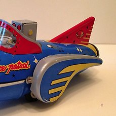 SPACE PATROL TIN TOY CLOCKWORK  COLLECTABLE  FRICTION MOTOR  CLACK CLACK SOUND 