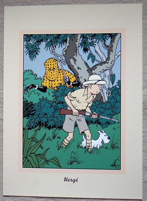 
Tintin - Screen printing of Kuifje in Congo/Africa - 1st edition 


