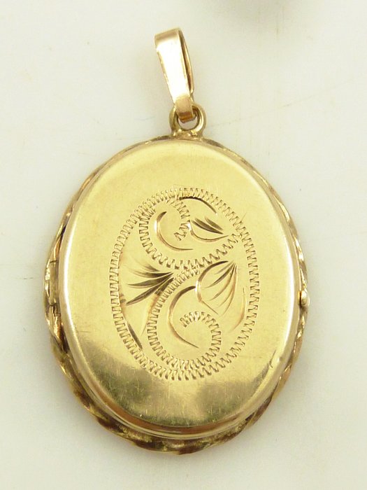 Oud gouden medaillon met gravering - Catawiki