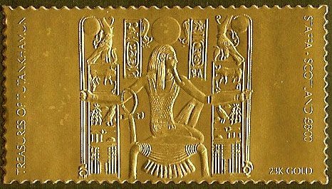 Tutankhamen - Topical collection of 38 gold stamps in an album