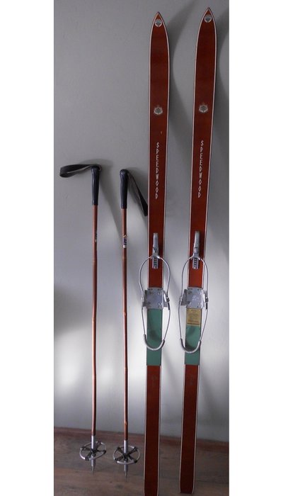 Vintage wooden skis - Sundins Hudiksvall Speedwood - Swedish Royal supplier