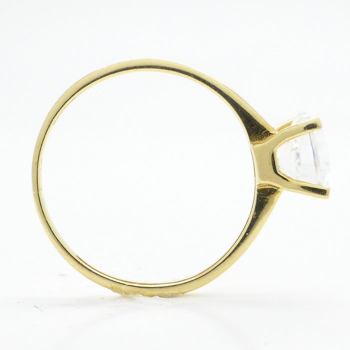 18 karat gold ring, set with 1.25 ct. in zirconia. - Catawiki