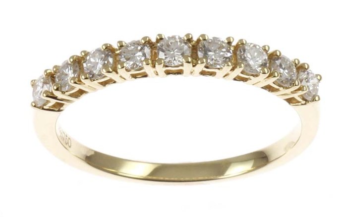 18 karat yellow gold ring, set with 0.46 ct. in diamonds - Catawiki