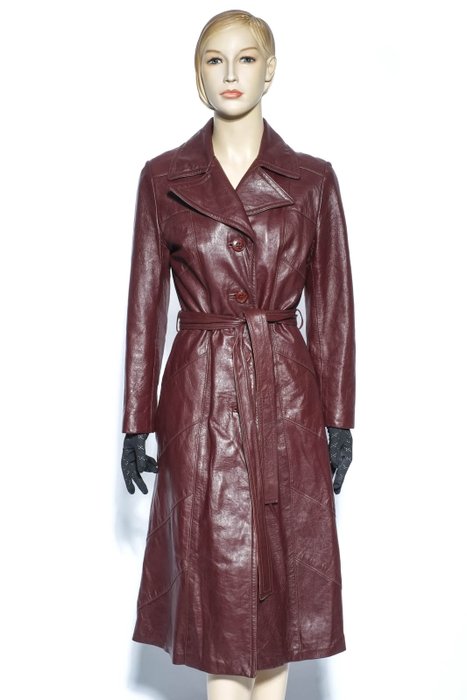Vintage 1970s leather trench coat - Catawiki