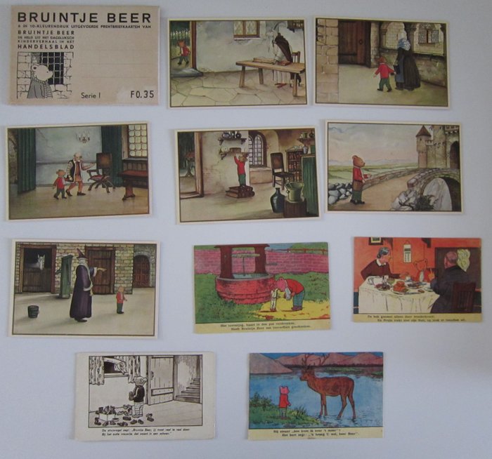 Kavel met 10 Bruintje Beer ansichtkaarten 1930-1940