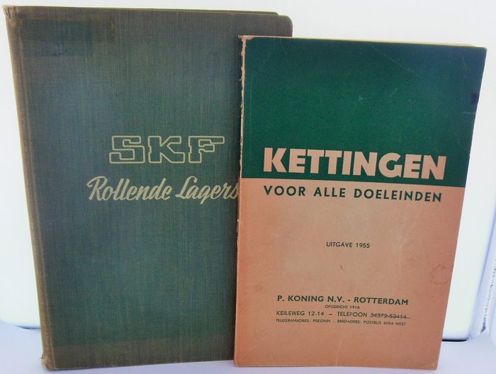 Techniek; Lot met 2 catalogi van lagers en kettingen - 1949 / 1955