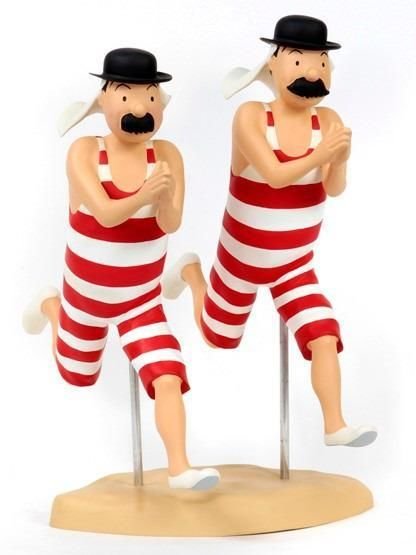 Tintin - Statuette of Thomson and Thompson in swimming gear - Second version (1987)