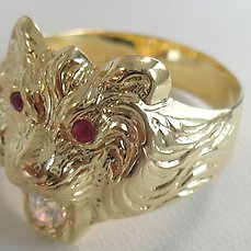 Bij Waarschijnlijk Boos worden Gouden ring "Leeuwenkop". Nieuw - Catawiki