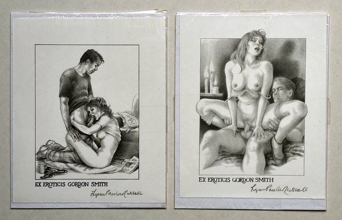 Illustratie; Lynn Paula Russell (ps. Paula Meadows) - Ex Eroticis Gordon Smith - 2 ex-libris - 2003