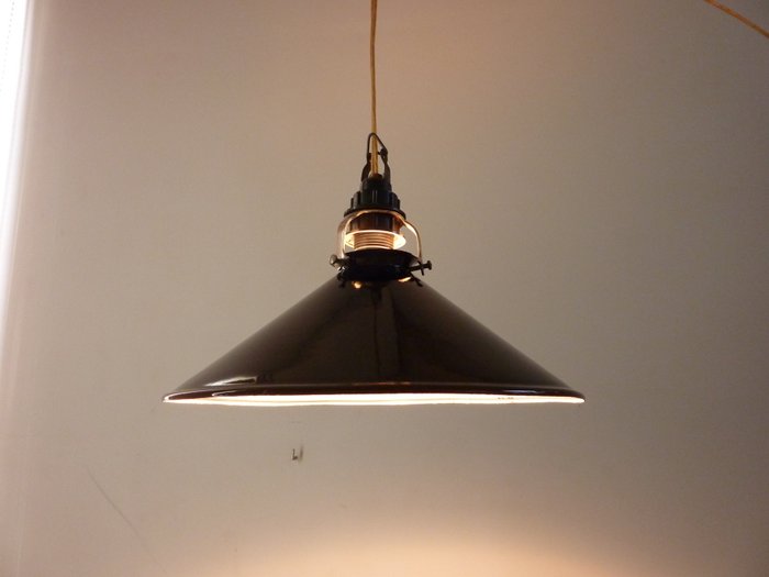 Wonderbaarlijk Zwart emaille hanglamp - jaren 30 - Catawiki GF-89