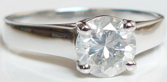 White gold 585 solitair ring with a 1.03 ct diamond - Catawiki
