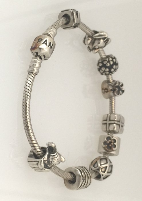 Bracciale Pandora originale con 9 perle. - Catawiki